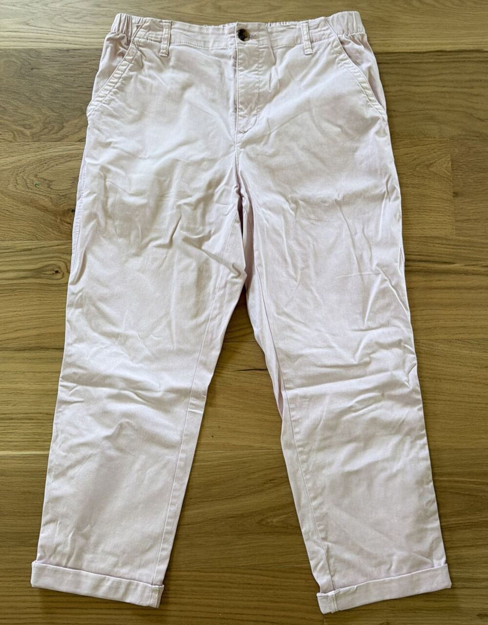 Old Navy OG Chino Pants Womens Large Comfort Waist Pink Tapered Preppy Stretch